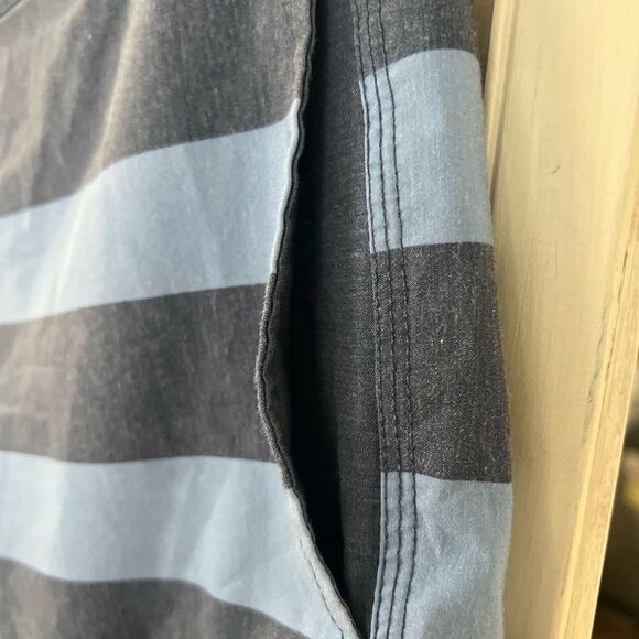 Navy Blue Swim Shorts with Light Blue Stripes - Picture 6 of 8